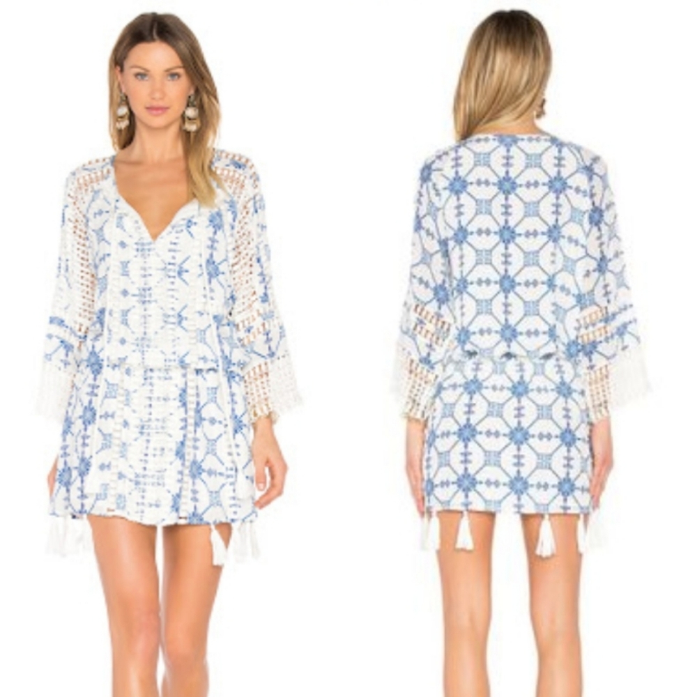 Thurley | Silk Printed Tassel Tunic Dress NWT